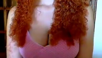 Redhead Amateur With Curly Hair In Webcam Video