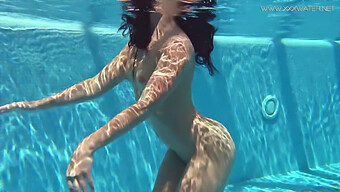 Brunette Teen (18+) Gets Wet And Wild In The Pool