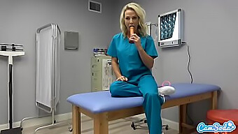 Blonde Nurse Uses Sex Toy To Relieve Stress During Lunch