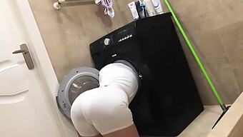 Stepbrother Checks Out His Stepsister'S Washing Machine For Hidden Camera Fun