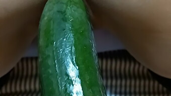 Redhead Slut Gets A Cucumber In Her Tight Asshole