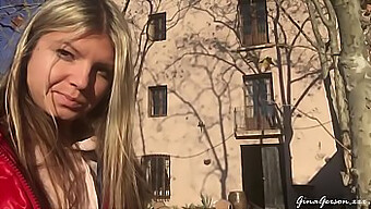 Blonde Babe Gets Naughty In Spain